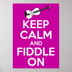 Keep Calm and Fiddle on (Fuschia Pink) Print