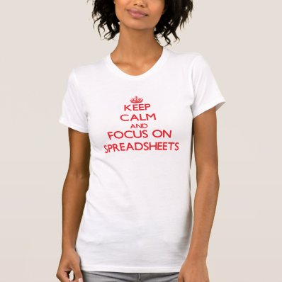 Keep Calm and focus on Spreadsheets Tshirts