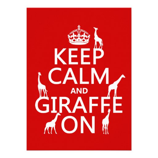 Keep Calm and Giraffe On (customize colors) Personalized Announcement