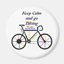 Keep Calm and go Biking, with Motivational Words Refrigerator Magnet