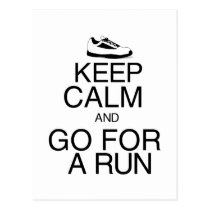 Keep Calm and Go For A Run postcards