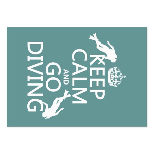 Keep Calm and Go (scuba) Diving (all colors) Business Card Template (front side)