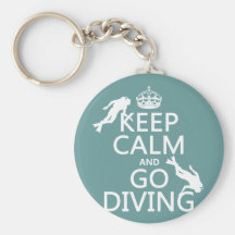 Keep Calm and Go (scuba) Diving (all colors) Key Chains