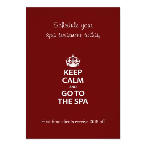 Keep Calm and Go To the Spa Card | Zazzle