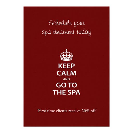 Keep Calm and Go To the Spa Custom Announcement