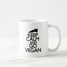 Keep calm and go vegan coffee mugs