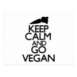 Keep calm and go vegan post card