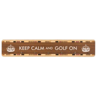 Keep Calm and Golf On Key Rack Customizable Text