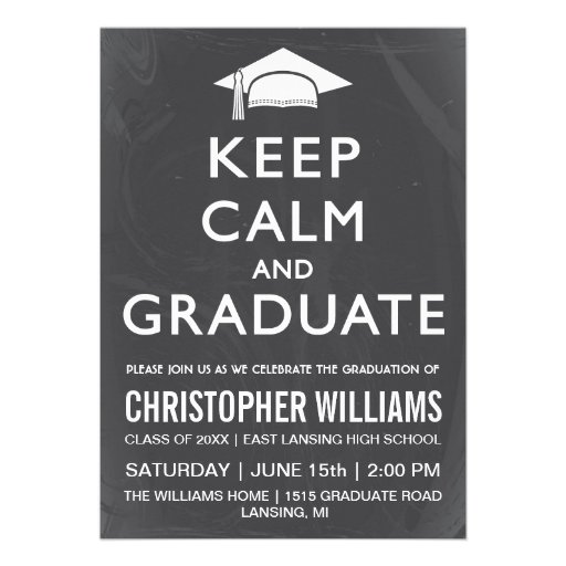 Keep Calm and Graduate Invitation