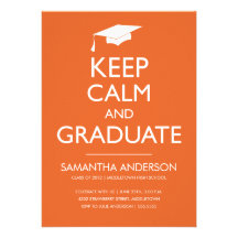 Keep Calm and Graduate Invitation - Orange