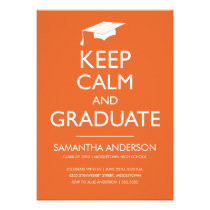 Keep Calm and Graduate Invitation - Orange