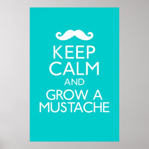 Keep Calm And Grow A Mustache Poster Zazzle