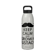 Keep Calm and Grow a Mustache Drinking Bottle