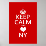 Keep Calm and Heart New York (customisable colors) Print