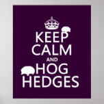 Keep Calm and Hog Hedges (Hedgehogs) (all colors) Posters