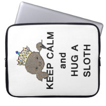 Keep Calm and Hug a Sloth Meme Laptop Sleeves