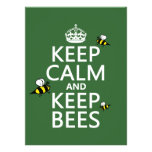 Keep Calm and Keep Bees - all colours Personalized Invitation