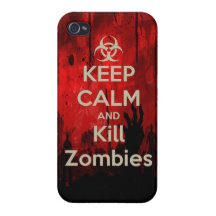 Keep Calm and kill zombie zombies wa iPhone 4 Cases