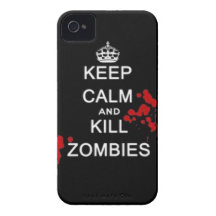 keep calm and kill zombies Case-Mate iPhone 4 cases