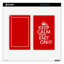 Keep Calm and Knit On - all colors Decals For Kindle Fire