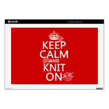 Keep Calm and Knit On - all colors 17" Laptop Decal