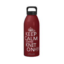 Keep Calm and Knit On - all colors Drinking Bottles