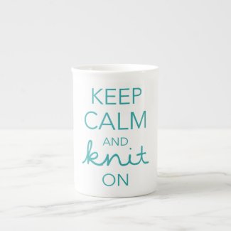 Keep Calm and Knit On Porcelain Mug