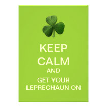 KEEP CALM And LEPRECHAUN On Custom Invitation invitations