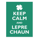 Keep Calm and Leprechaun Post Card