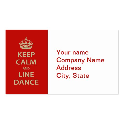 Keep Calm and Line Dance Business Card Template (front side)