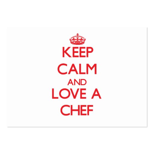 Keep Calm and Love a Chef Business Cards (front side)