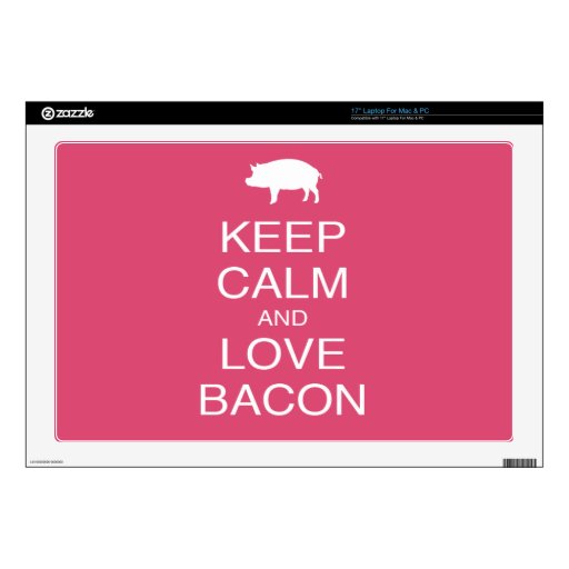 Keep Calm and Love Bacon Print Gift Design Pork Decal For Laptop