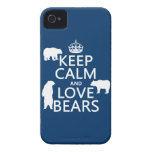 Keep Calm and Love Bears (in all colours) iPhone 4 Covers