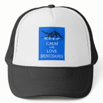 Keep Calm and Love Brontosaurus dinosaur design Hat
