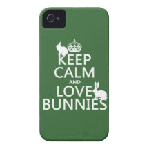 Keep Calm and Love Bunnies - all colors iPhone 4 Covers