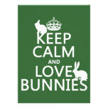 Keep Calm and Love Bunnies - all colors Personalized Announcements