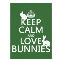 Keep Calm and Love Bunnies - all colors Personalized Announcements
