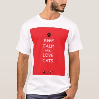 Keep Calm and Love Cats Black Paw shirt