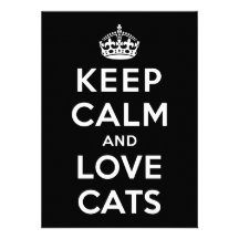 Keep Calm and Love Cats Custom Invite