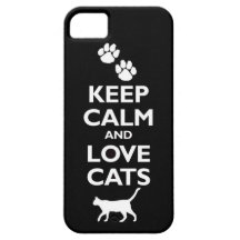 keep calm and love cats feline pet pets cat furry iPhone 5 cases