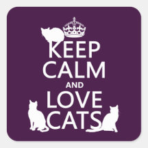 Keep Calm and Love Cats (in any color) Sticker