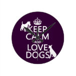 Keep Calm and Love Dogs - all colors Wallclock