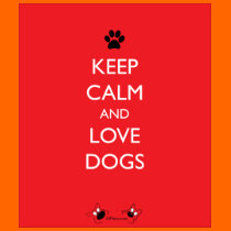 Keep Calm and Love Dogs Black Paw Tee Shirt