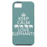 Keep Calm and Love Elephants (customizable colors) iPhone 5 Case