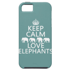 Keep Calm and Love Elephants (customizable colors) iPhone 5 Case