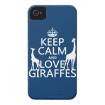 Keep Calm and Love Giraffes - all colours Case-Mate iPhone 4 Case