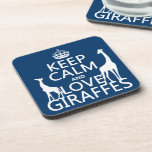Keep Calm and Love Giraffes - all colours Drink Coasters
