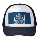 Keep Calm and Love Giraffes - all colours Mesh Hats