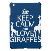 Keep Calm and Love Giraffes - all colours iPad Mini Cover