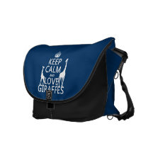 Keep Calm and Love Giraffes - all colours Courier Bags